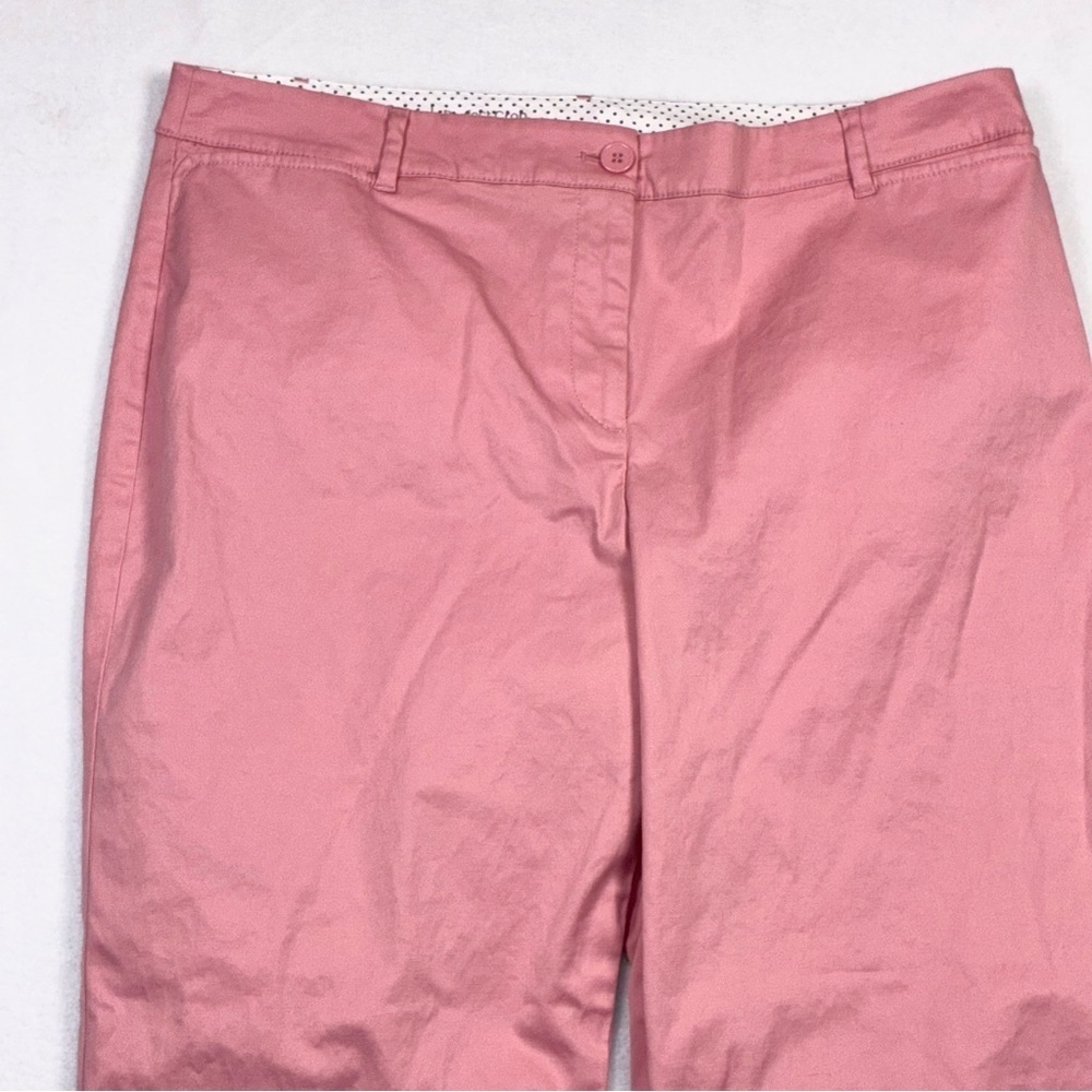 Talbots Women’s The Perfect Crop Straight Leg Size 14 Pink Flat Front Chinos